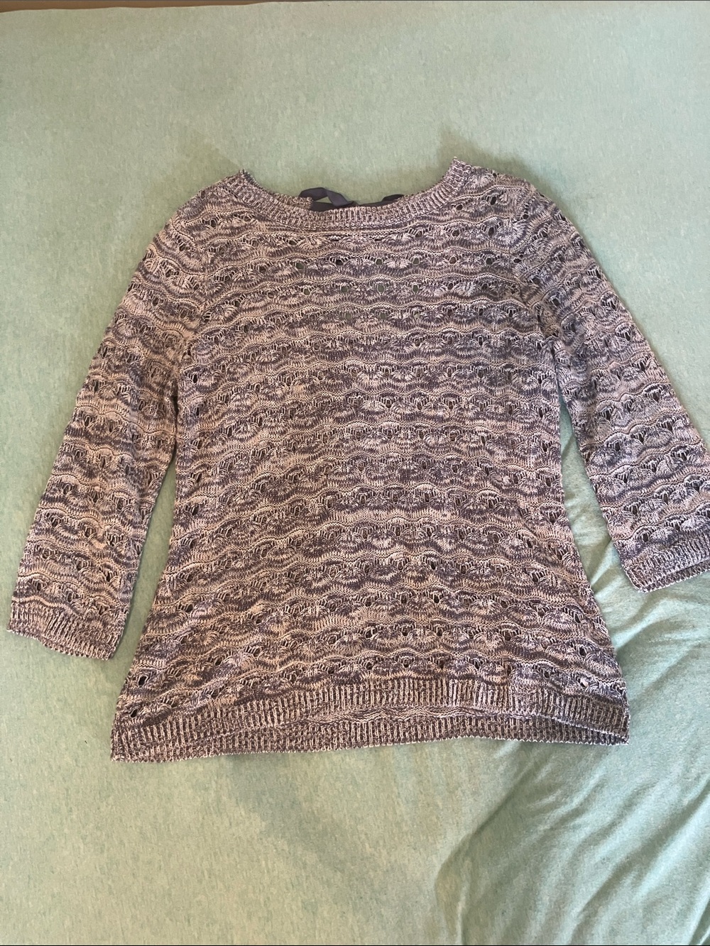 Women's Heathered Light Blue Knit Sweater